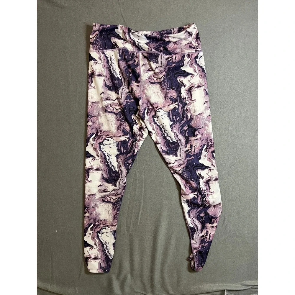 SO‎ Yoga High-Rise Leggings Women's XL Purple Marble Abstract Perfectly Soft
